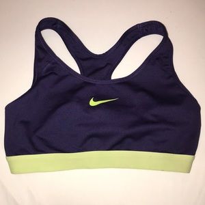 Medium Nike Purple & Neon Yellow Sports Bra.